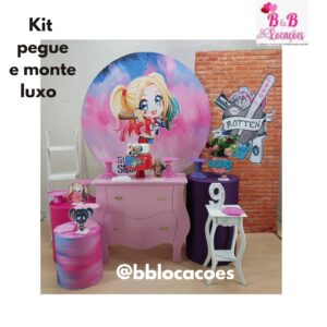 Kit Pegue e monte decoração aniversário infantil Guarulhos - menina - Arlequina Baby