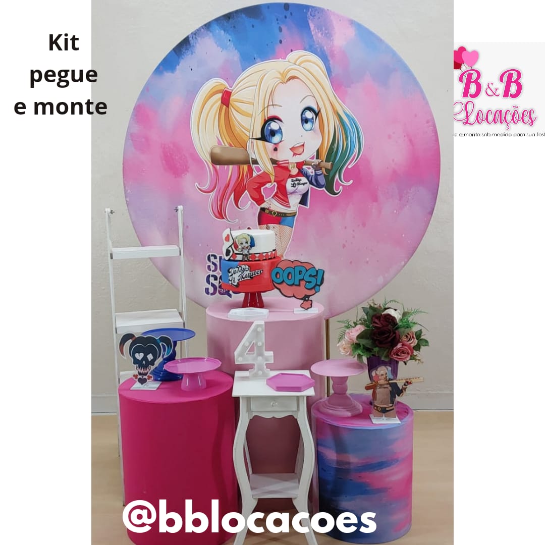 Kit Festa Painel Redondo Decoração Infantil Alerquina Arlequina - Escorrega  o Preço