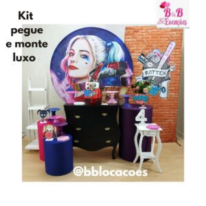 Kit Pegue e monte decoração aniversário infantil Guarulhos - menina - Arlequina