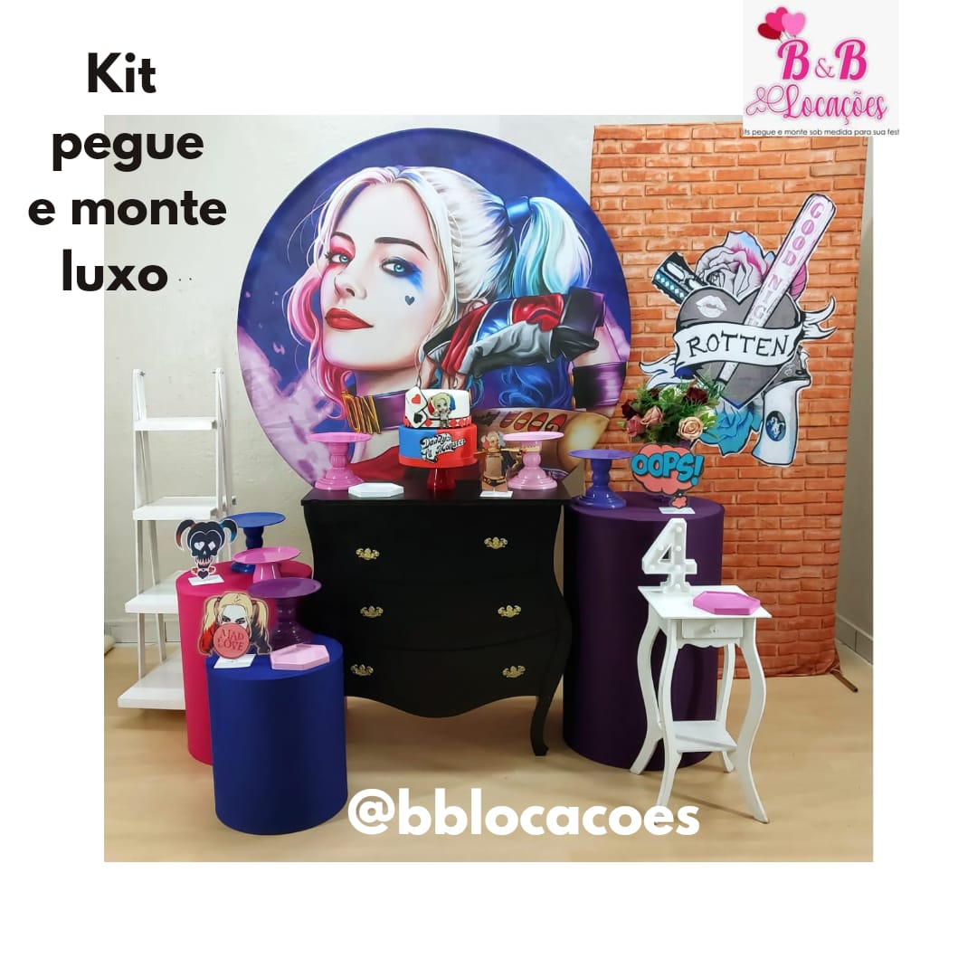 Kit Festa Painel Redondo Decoração Infantil Alerquina Arlequina - Escorrega  o Preço