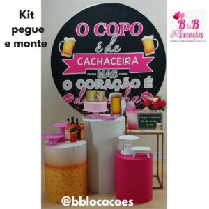 Kit Pegue e monte decoração aniversário adulto Guarulhos - mulher - Copo de cachaceira rosa