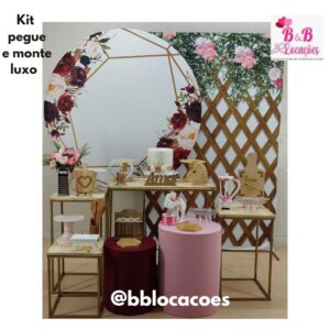 Kit Pegue e monte decoração aniversário Chá casa nova Guarulhos – Chá cozinha – Floral geométrico rosê marsala