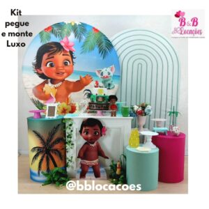 Kit Pegue e monte decoração aniversário infantil Guarulhos - Moana baby