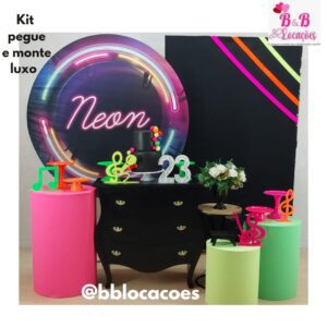 Kit Pegue e monte decoração aniversário adulto Guarulhos – 15 anos - Neon