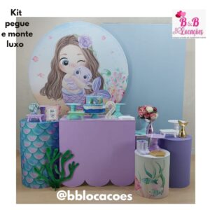 Kit Pegue e monte decoração aniversário infantil Guarulhos - menina - Sereia Baby