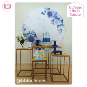 Floral Mármore Azul - Kit Clássico