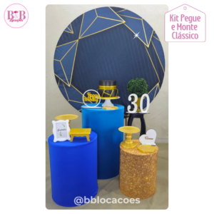 Geométrico Azul e Dourado - Kit Clássico