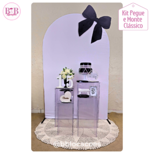 Laço Preto - 15 anos - Kit Clássico Acrílico