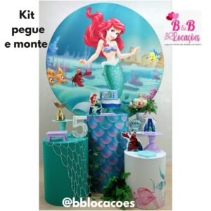 Kit Pegue e monte decoração aniversário infantil Guarulhos - menina - Ariel a pequena sereia