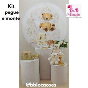 Kit Pegue e monte decoração aniversário infantil Guarulhos - Urso Bege