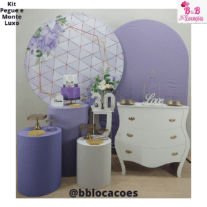 Kit Pegue e monte decoração aniversário adulto Guarulhos – mulher – Floral geométrico lilas