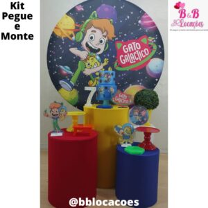 Kit Pegue e monte decoração aniversário infantil Guarulhos – menino – Gato Galáctico