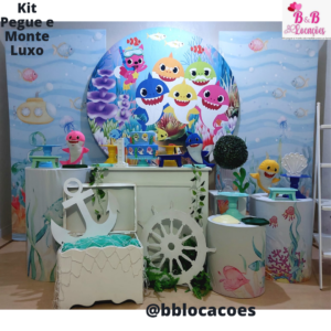 Kit Pegue e monte decoração aniversário infantil Guarulhos – menino – Baby Shark