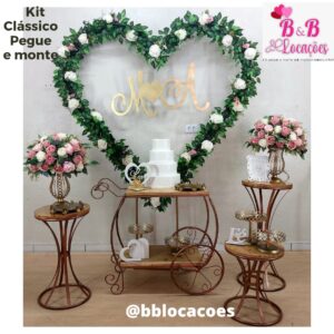 Kit Pegue e monte decoração aniversário noivado bodas Guarulhos – Casamento – Carrinho Flores rosa