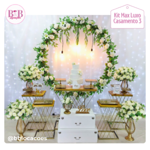 Kit Ouro - Flores Branco Menta