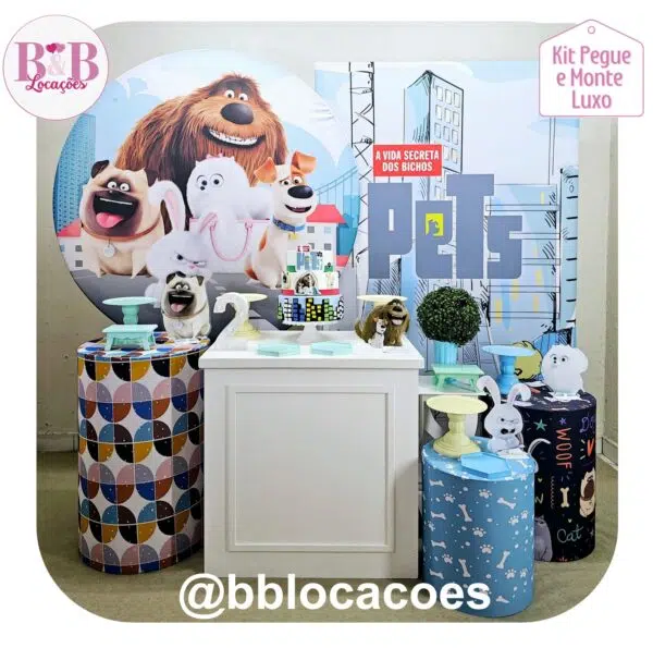 Kit Pegue e monte decoração aniversário infantil Guarulhos – menino – PETS a vida secreta dos bichos