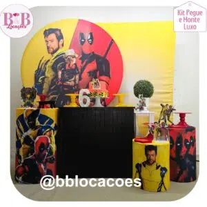 Kit Pegue e monte decoração aniversário infantil Guarulhos – menino –Wolverine e Deadpool