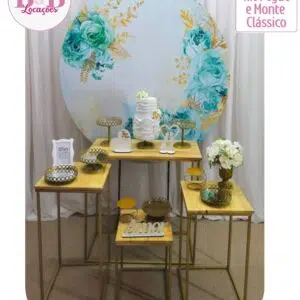 Kit Pegue e monte decoração casamento noivado Guarulhos – Floral azul Tiffany