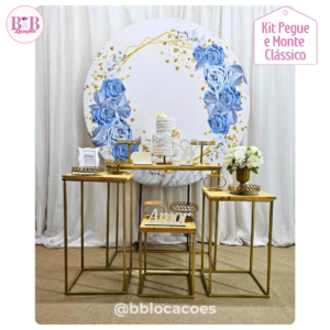 Kit Bronze 1 - Floral Azul e Branco