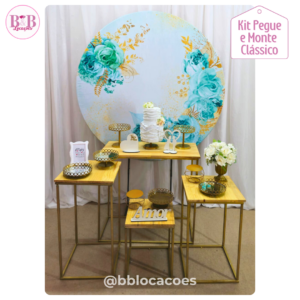 Kit Bronze 1 - Floral Verde e Glitter Dourado