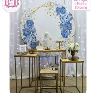 Kit Pegue e monte decoração casamento noivado Guarulhos – Floral azul e branco