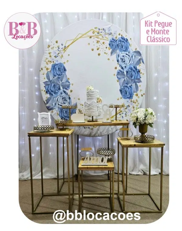 Kit Pegue e monte decoração casamento noivado Guarulhos – Floral azul e branco