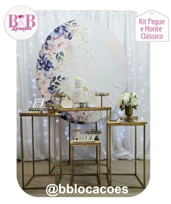 Kit Pegue e monte decoração casamento noivado Guarulhos – Floral azul e rosa