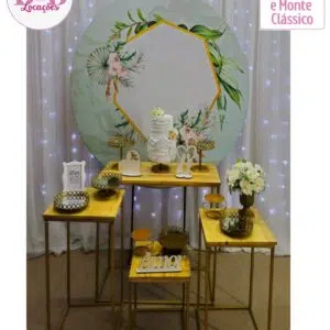 Kit Pegue e monte decoração casamento noivado Guarulhos – Floral geométrico verde
