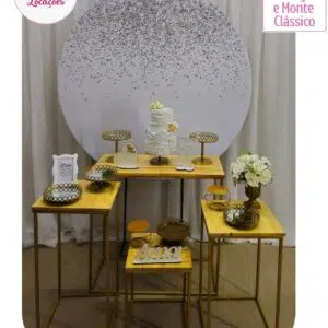 Kit Pegue e monte decoração casamento noivado Guarulhos – Glitter branco e prata