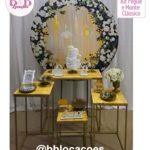 Kit Pegue e monte decoração casamento noivado Guarulhos – Painel Floral branco luzes