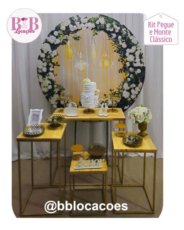 Kit Pegue e monte decoração casamento noivado Guarulhos – Painel Floral branco luzes