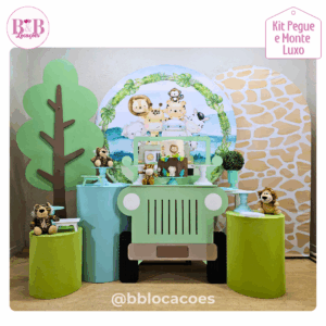 Kit Pegue e monte decoração aniversário infantil Guarulhos – menino – Safari Baby