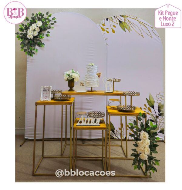 Kit Pegue e monte decoração casamento noivado Guarulhos – Romanos branco folhagens verde