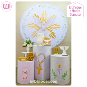 Batizado Espírito Santo Folhagens - Kit Clássico