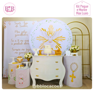 Batizado Espírito Santo Folhagens - Kit Max Luxo