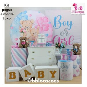 Ursos Azul e Rosa - Kit Luxo + Cubos