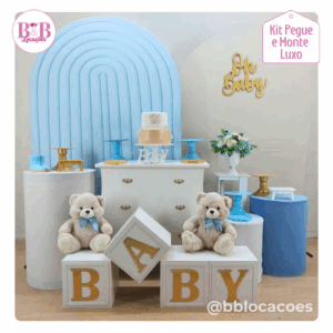 Oh Baby Azul e Branco - Kit Luxo