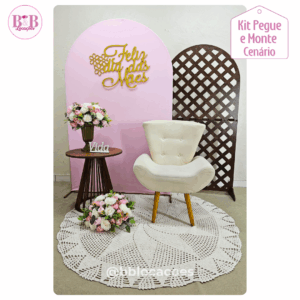 Cenário Dia das Mães Rosa - Kit Cenário