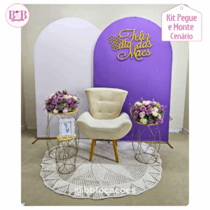 Cenário Dia das Mães Roxo - Kit Cenário