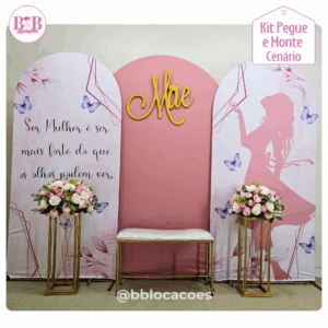 Dia das Mães Romanos Rosa - Kit Cenário