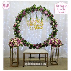 Arco Floral Lavanda - Dia das Mães - Kit Cenário