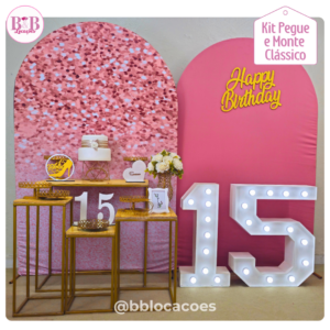 15 anos Glitter Rose Happy Birthday – Kit Bronze 2