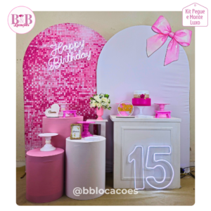 15 anos Laço Rosa - Kit Luxo