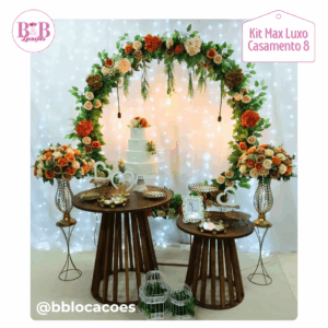 Kit Ouro - Mesas redondas rústicas