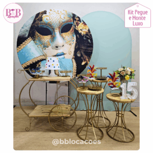 Carnaval Máscara Verde - Kit Luxo Carrinho