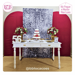 Floral Vermelho e Prata - Kit Max Luxo