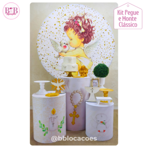 Anjo com Espírito Santo Rosa - Kit Clássico