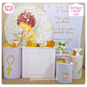 Anjo com Espírito Santo Rosa - Kit Luxo