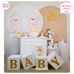 Ursos Bege e Branco - Kit Luxo + Cubos