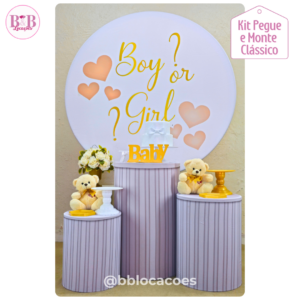 Boy Girl Branco e Dourado - Kit Clássico 1